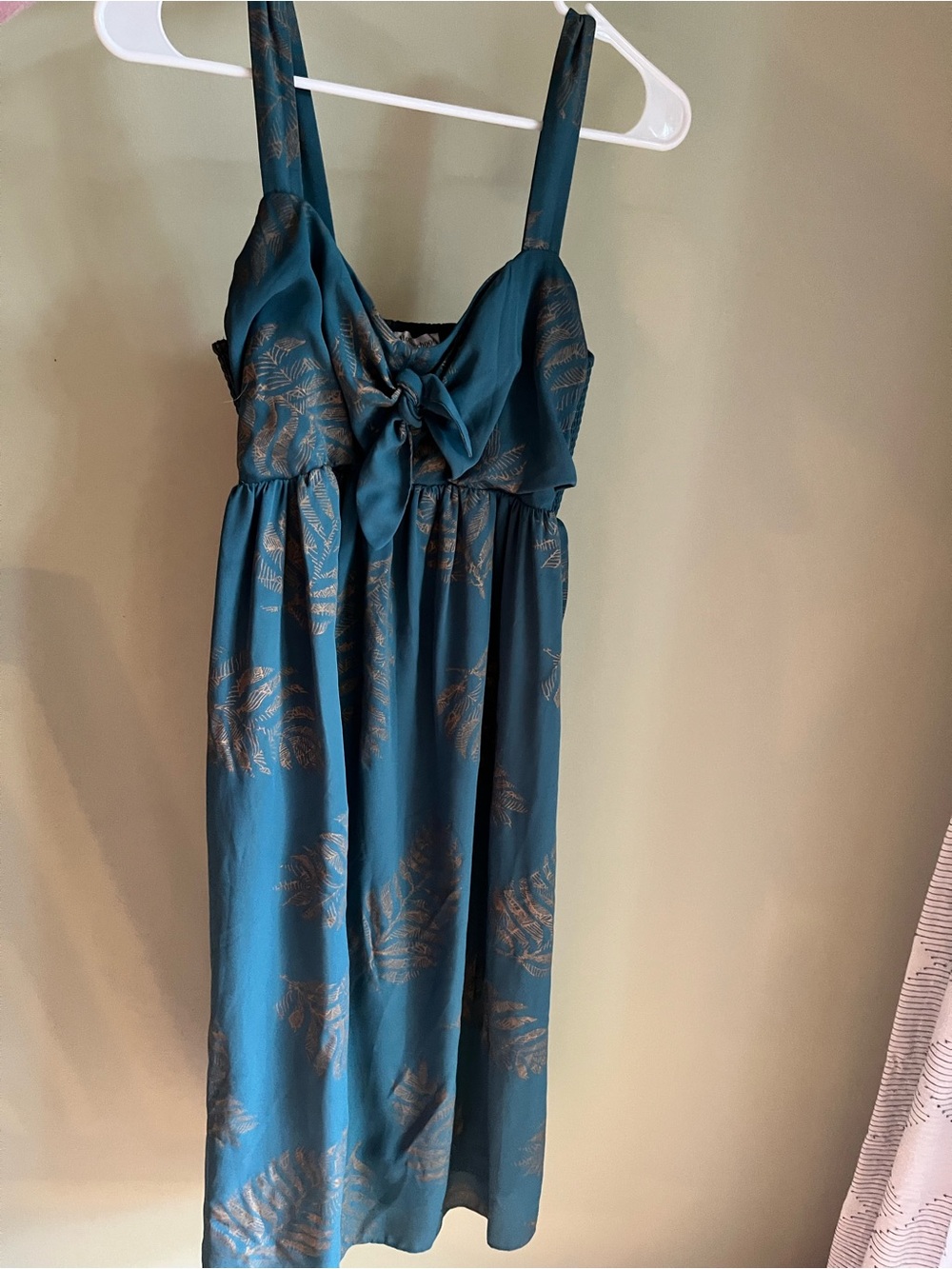 Teal Floral Tie-Front Maternity Dress